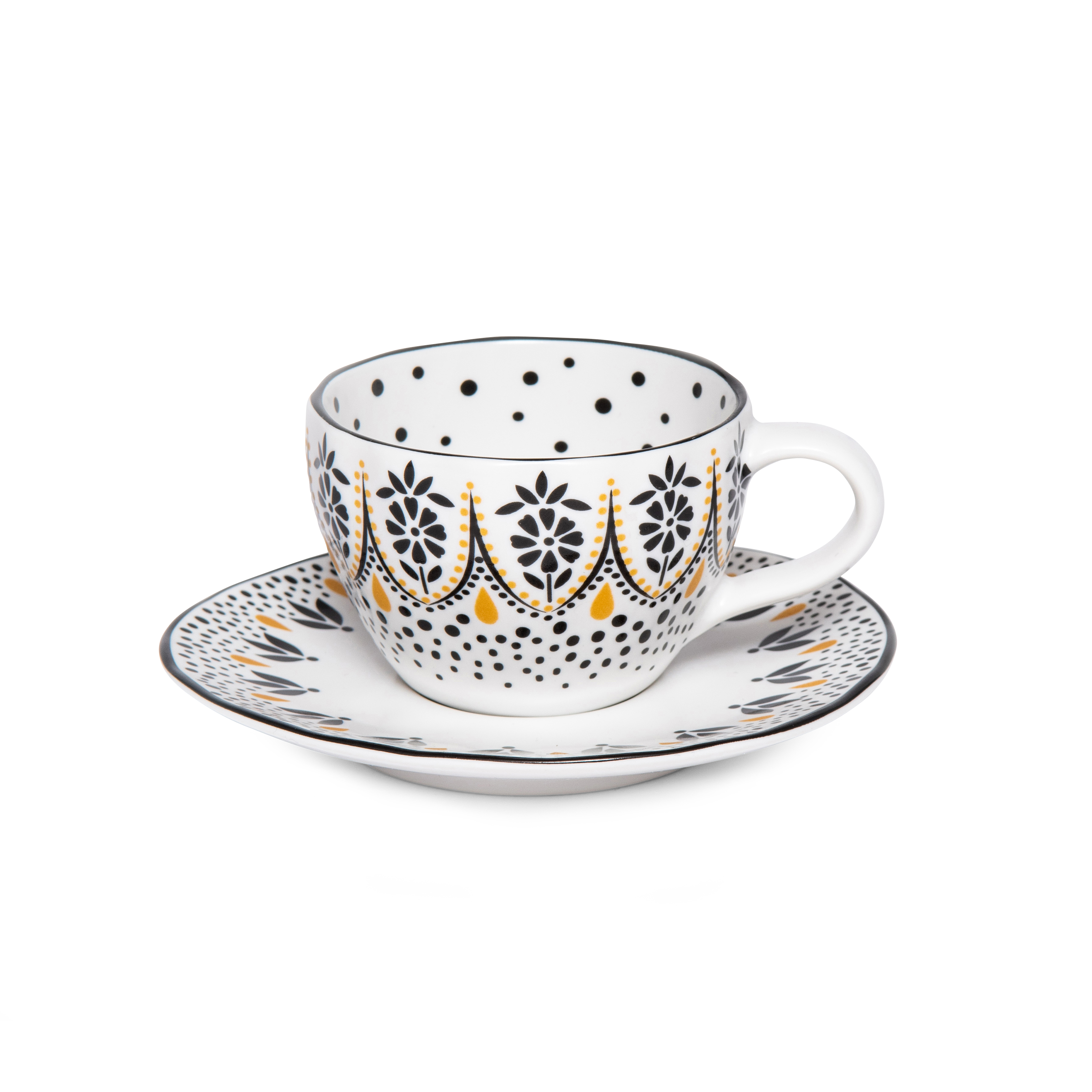 Sara Miller Artisanne Noir Set of 2 Espresso Cup & Saucers image number null